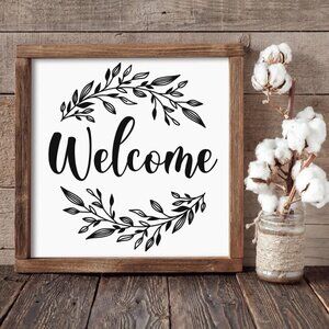 Welcome Hand-crafted Sign